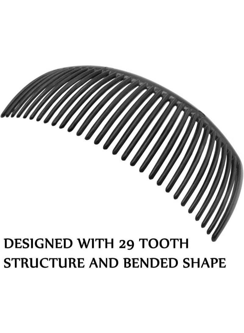 Star Beja 6 Pcs French Twist Combs for Women & Girls | Plastic Side Hair Combs with 29 Teeth | Hair Clips for Fine, Thick, or Thin Hair | Black Hair Accessories - Image 3